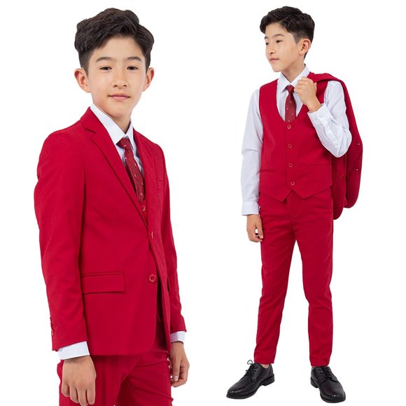 EXCLUSIVE Stacy Adams 5pc Boys Suit Slim-Fit, Red - Picture 1 of 5